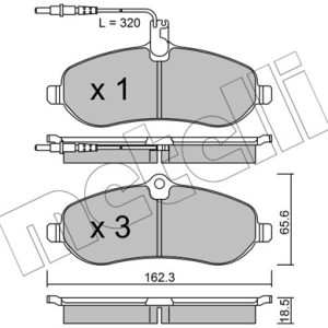 Placute frana PEUGEOT EXPERT platou / sasiu 2.0 HDi 140 diesel 136 cai METELLI 22-0707-0