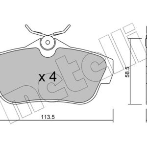 Placute frana PEUGEOT EXPERT caroserie (VF3A_, VF3U_, VF3X_) 2.0 HDi 120 4x4 diesel 120 cai METELLI 22-0712-0