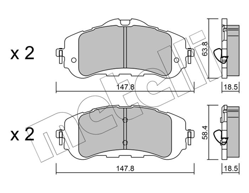 Placute frana PEUGEOT RIFTER 1.2 PureTech 110 benzina 110 cai METELLI 22-0983-0