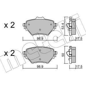 Placute frana PEUGEOT RIFTER 1.2 PureTech 110 benzina 110 cai METELLI 22-0987-0