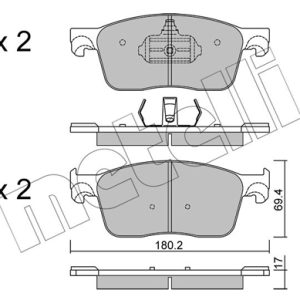 Placute frana PEUGEOT EXPERT platou / sasiu (V_) E-EXPERT electric 136 cai METELLI 22-1107-0