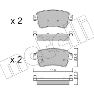 Placute frana PEUGEOT EXPERT caroserie (V_) 2.0 BlueHDi 120 4x4 diesel 122 cai METELLI 22-1108-0