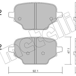 Placute frana PEUGEOT RIFTER 1.6 HDi 75 / BlueHDi 75 diesel 75 cai METELLI 22-1245-0