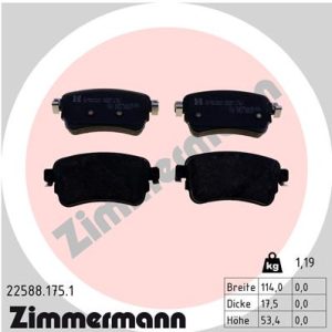 Placute frana PEUGEOT EXPERT caroserie (V_) 2.0 BlueHDi 120 diesel 122 cai ZIMMERMANN 22588.175.1