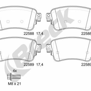 Placute frana PEUGEOT EXPERT platou / sasiu (V_) 2.0 BlueHDi 150 diesel 150 cai BRECK 22588 00 703 00