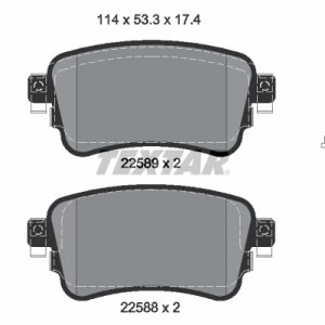 Placute frana PEUGEOT EXPERT platou / sasiu (V_) E-EXPERT electric 136 cai TEXTAR 2258801