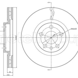 Disc frana PEUGEOT EXPERT caroserie (222) 1.9 D diesel 70 cai METELLI 23-0338