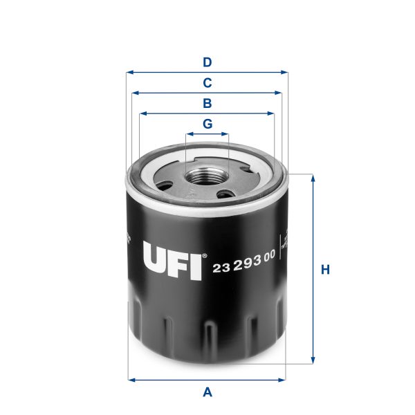 Filtru ulei PEUGEOT EXPERT caroserie (222) 1.9 D diesel 70 cai UFI 23.293.00