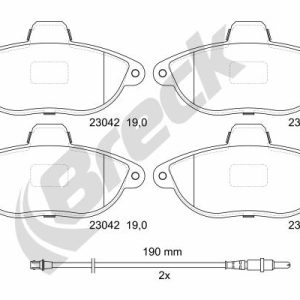 Placute frana PEUGEOT EXPERT caroserie (222) 1.6 benzina 79 cai BRECK 23042 00 701 10