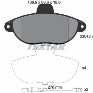 Placute frana PEUGEOT EXPERT (224_) 1.9 TD diesel 92 cai TEXTAR 2304201