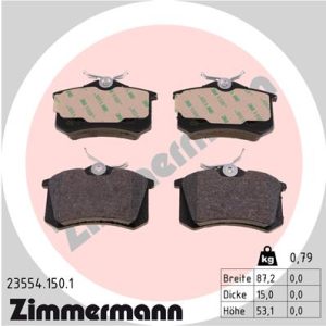 Placute frana PEUGEOT 405 I (15B) 1.9 Injection benzina 105 cai ZIMMERMANN 23554.150.1