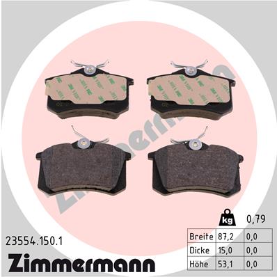 Placute frana PEUGEOT 405 I (15B) 1.9 Injection benzina 105 cai ZIMMERMANN 23554.150.1