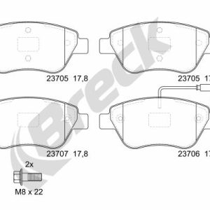 Placute frana PEUGEOT BIPPER (AA_) 1.4 benzina 73 cai BRECK 23705 00 701 10