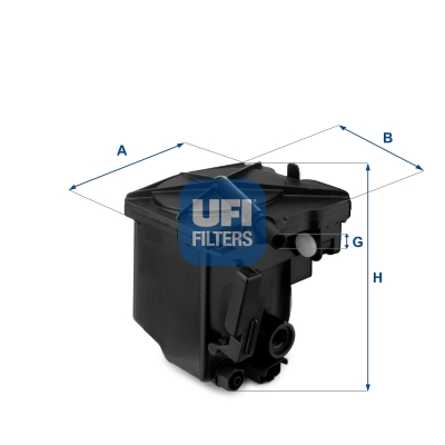 Filtru combustibil PEUGEOT EXPERT TEPEE (VF3X_) 1.6 HDi 90 8V diesel 90 cai UFI 24.027.00