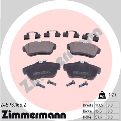 Placute frana PEUGEOT EXPERT TEPEE (VF3X_) 2.0 HDi 130 diesel 128 cai ZIMMERMANN 24578.165.2