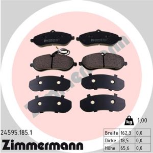 Placute frana PEUGEOT EXPERT caroserie (VF3A_, VF3U_, VF3X_) 1.6 HDi 90 16V diesel 90 cai ZIMMERMANN 24595.185.1