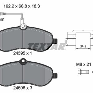 Placute frana PEUGEOT EXPERT TEPEE (VF3X_) 2.0 HDi 165 diesel 163 cai TEXTAR 2459501
