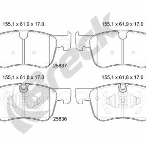 Placute frana PEUGEOT RIFTER 1.5 BlueHDi 75 (ECYHW) diesel 75 cai BRECK 25836 00 701 00