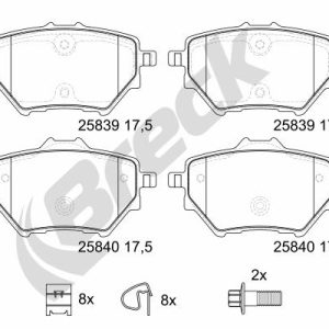 Placute frana PEUGEOT RIFTER 1.6 HDi 92 diesel 92 cai BRECK 25839 00 704 00