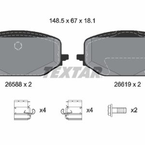 Placute frana PEUGEOT RIFTER 1.6 BlueHDi 100 diesel 99 cai TEXTAR 2658801