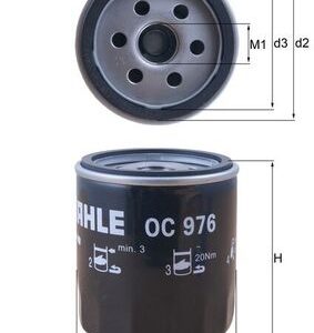 Filtru ulei PEUGEOT EXPERT (224_) 1.9 TD diesel 90 cai MAHLE ORIGINAL OC 976