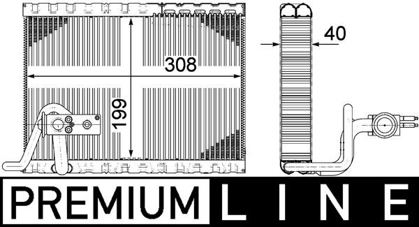 Evaporator aer conditionat PEUGEOT 3008 I microbus (0U_) 1.2 benzina 131 cai MAHLE ORIGINAL AE 124 000P