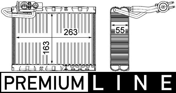 Evaporator aer conditionat PEUGEOT 207 SW (WK_) 1.6 HDi diesel 92 cai MAHLE ORIGINAL AE 126 000P