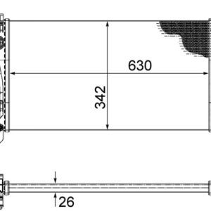 Radiator racire motor PEUGEOT BIPPER (AA_) 1.3 HDi 80 / BlueHDi 80 diesel 80 cai MAHLE ORIGINAL CR 1120 000S