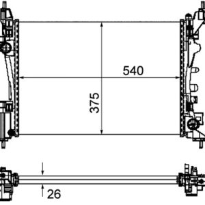Radiator racire motor PEUGEOT BIPPER TEPEE 1.4 benzina 73 cai MAHLE ORIGINAL CR 1121 000P