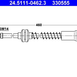 Furtun frana PEUGEOT EXPERT platou / sasiu (223) 1.9 D diesel 70 cai ATE 24.5111-0462.3