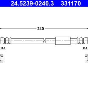 Furtun frana PEUGEOT EXPERT TEPEE (VF3X_) 2.0 HDi 120 4x4 diesel 120 cai ATE 24.5239-0240.3