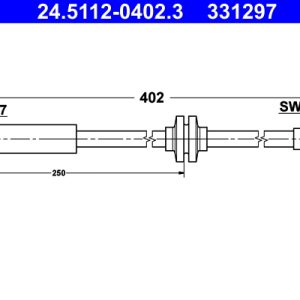 Furtun frana PEUGEOT BIPPER TEPEE 1.3 HDi 75 diesel 75 cai ATE 24.5112-0402.3
