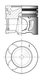 Piston PEUGEOT EXPERT caroserie (VF3A_, VF3U_, VF3X_) 2.0 HDi 165 diesel 163 cai KOLBENSCHMIDT 41251610