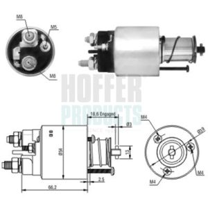 Solenoid electromotor PEUGEOT BIPPER (AA_) 1.4 benzina 73 cai HOFFER 46139