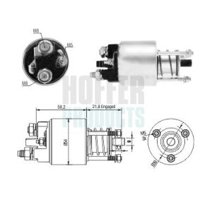 Solenoid electromotor PEUGEOT BIPPER TEPEE 1.4 HDi diesel 68 cai HOFFER 46281