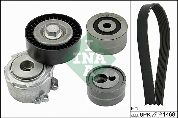 Set curea transmisie cu caneluri PEUGEOT EXPERT platou / sasiu (223) 2.0 HDi diesel 109 cai INA 529 0156 10