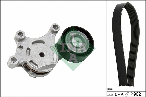 Set curea transmisie cu caneluri PEUGEOT RIFTER 1.6 HDi 75 / BlueHDi 75 diesel 75 cai INA 529 0298 10
