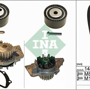 Set pompa apa + curea dintata PEUGEOT EXPERT caroserie (222) 2.0 HDI diesel 109 cai INA 530 0474 30