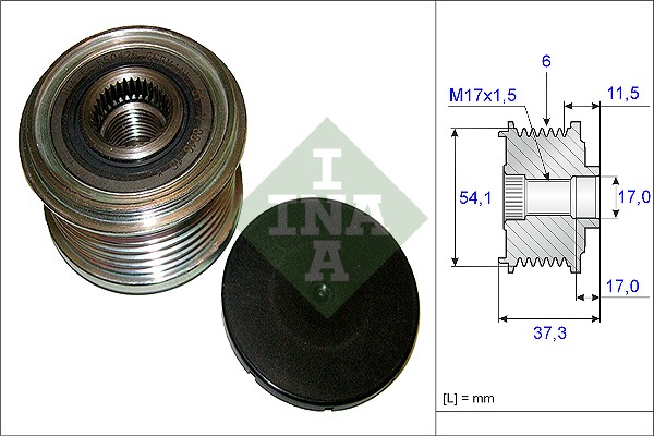 Fulie alternator PEUGEOT EXPERT caroserie (VF3A_, VF3U_, VF3X_) 2.0 HDi 140 diesel 136 cai INA 535 0149 10