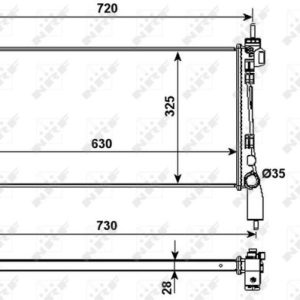 Radiator racire motor PEUGEOT BIPPER (AA_) 1.4 HDi diesel 68 cai NRF 53982