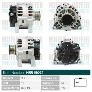 Alternator PEUGEOT BIPPER (AA_) 1.3 HDi 75 diesel 75 cai HOFFER H5515092