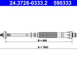 Cablu ambreiaj PEUGEOT EXPERT caroserie (222) 2.0 HDI diesel 94 cai ATE 24.3728-0333.2
