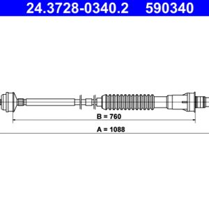 Cablu ambreiaj PEUGEOT EXPERT platou / sasiu (223) 1.9 TD diesel 90 cai ATE 24.3728-0340.2