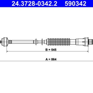Cablu ambreiaj PEUGEOT EXPERT caroserie (222) 1.9 TD diesel 90 cai ATE 24.3728-0342.2