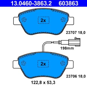 Placute frana PEUGEOT BIPPER TEPEE 1.3 HDi 75 diesel 75 cai ATE 13.0460-3863.2