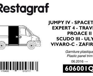 Set clipuri sustinere caroserie PEUGEOT EXPERT bus (V_) 2.0 BlueHDi 120 diesel 122 cai RESTAGRAF 606001Q