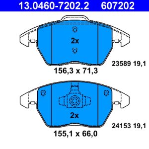 Placute frana PEUGEOT RCZ 2.0 HDi diesel 163 cai ATE 13.0460-7202.2