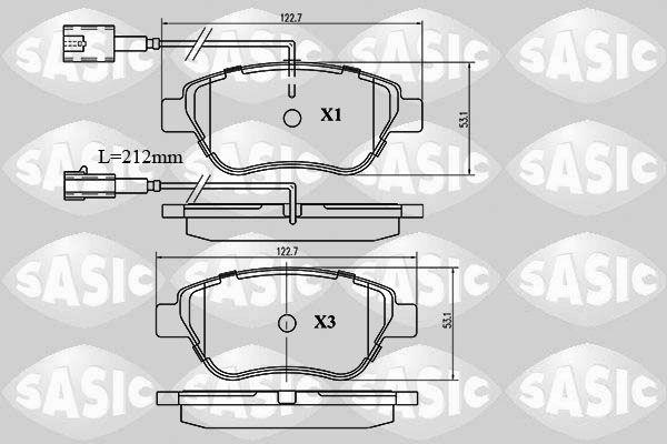 Placute frana PEUGEOT BIPPER (AA_) 1.4 HDi diesel 68 cai SASIC 6210015