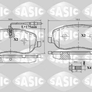 Placute frana PEUGEOT EXPERT caroserie (222) 2.0 HDI diesel 109 cai SASIC 6210029