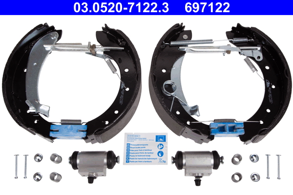 Set saboti frana PEUGEOT EXPERT platou / sasiu 1.6 HDi 90 8V diesel 90 cai ATE 03.0520-7122.3